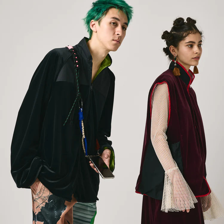 NON TOKYO REVERSIBLE VELOUR JACKET (BLACK×GREEN)
