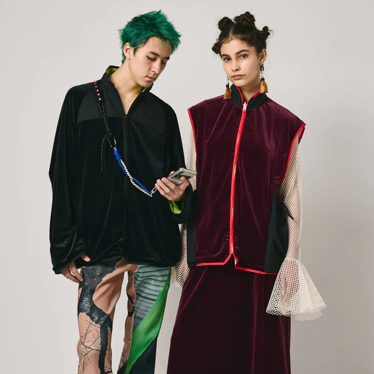 NON TOKYO REVERSIBLE VELOUR JACKET (BLACK×GREEN)