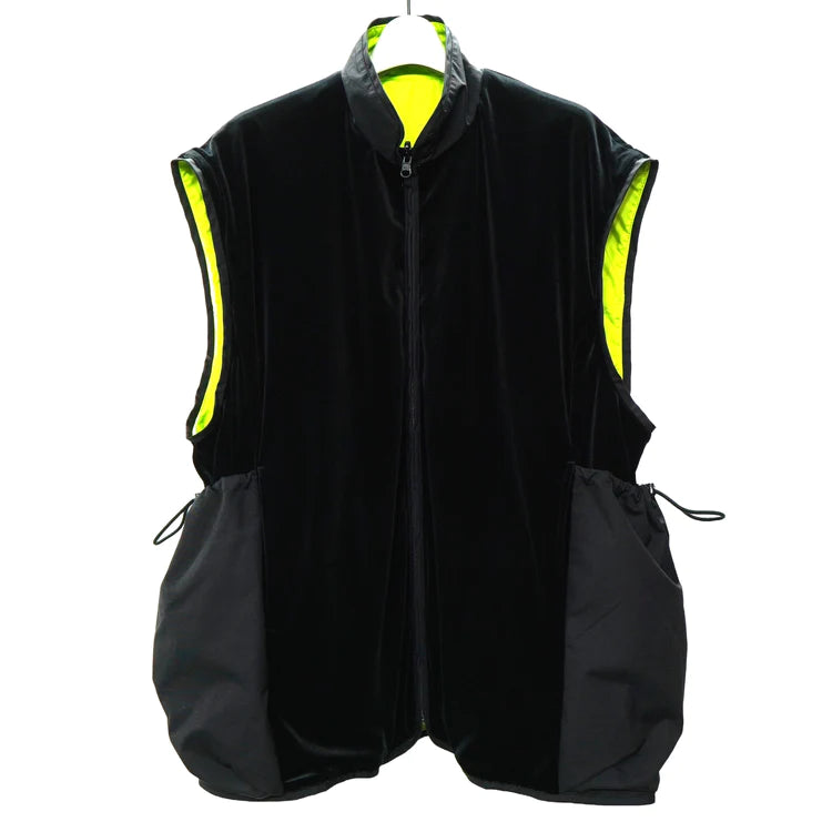 NON TOKYO REVERSIBLE VELOUR VEST (BLACK×GREEN)