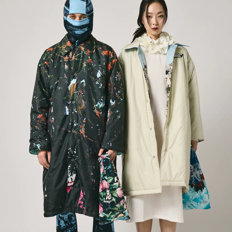 NON TOKYO REVERSIBLE BATTING COAT (SNOW MOUNTAIN×BEIGE)