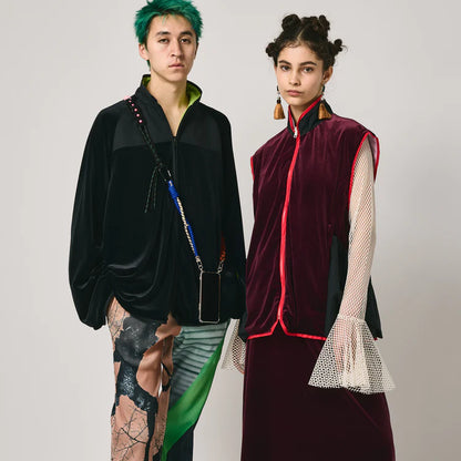 NON TOKYO REVERSIBLE VELOUR JACKET (BLACK×GREEN)