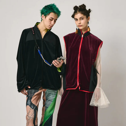NON TOKYO REVERSIBLE VELOUR JACKET (BLACK×GREEN)