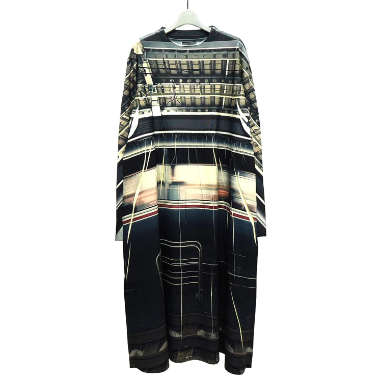 NON TOKYO DIRECT PRINT RIB ONE-PIECE (BLACK)