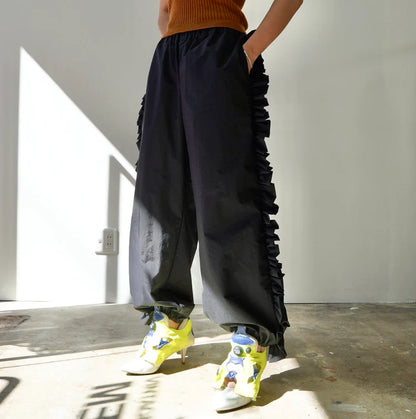 NON TOKYO FRILL TRUCK PANTS (BLACK)